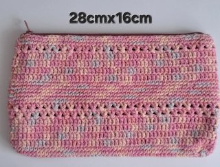 Neceser ganchillo multicolor 28x16cm