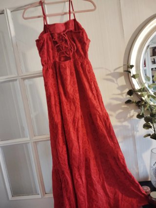 Vestido largo ASOS rojo