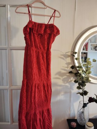 Vestido largo ASOS rojo