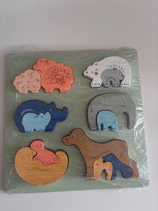 Puzzle animales mamá y cachorro