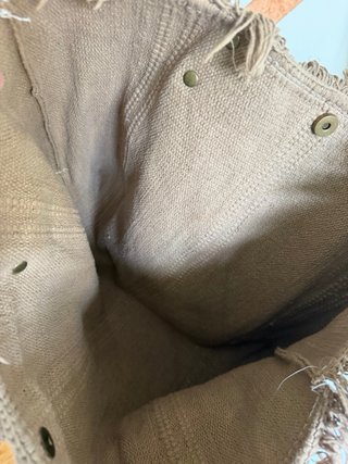 Bolso tipo Loewe Beige/Marrón Flecos
