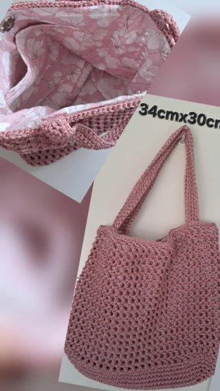 Bolso de ganchillo rosa