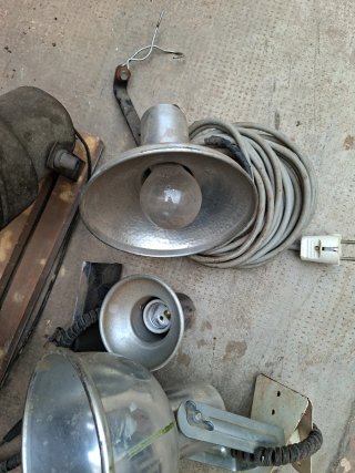Lampade in ottone vintage, lotto di 4 unità