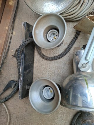 Lampade in ottone vintage, lotto di 4 unità