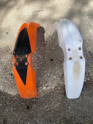 Plásticos KTM Motocross Enduro Blancos y Naranja