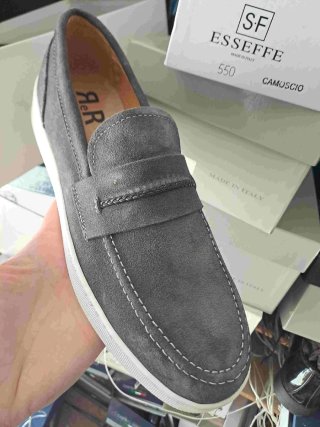 Mocassini uomo Esseffe grigi camoscio