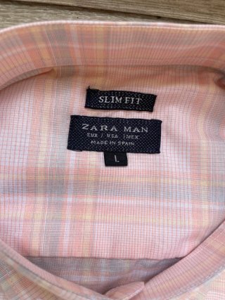 Camisa Zara cuadros rosa talla L