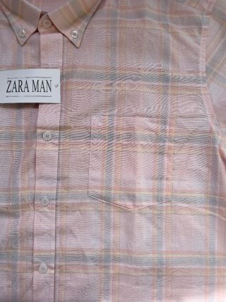 Camisa Zara cuadros rosa talla L