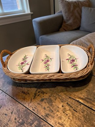 Bandejas para aperitivos con cesta