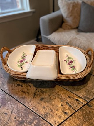Bandejas para aperitivos con cesta