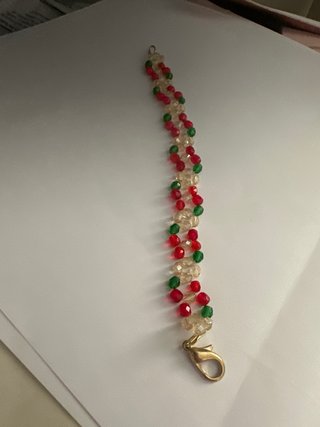 Bracciale cristalli rossi, verdi e chiari