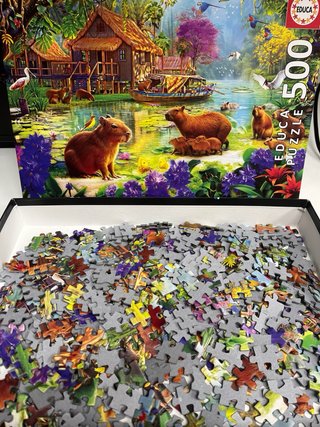 Puzzle Educa 500 Piezas Selva Capibaras