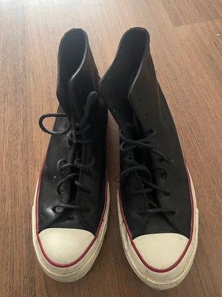 Converse Piel Negras Altas