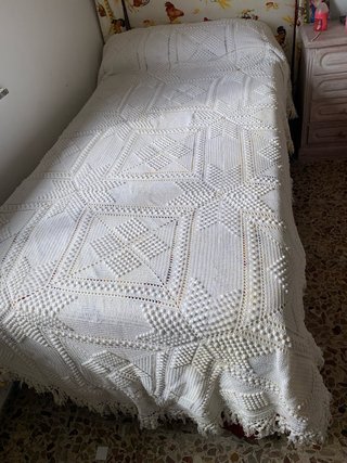 Colcha ganchillo hilo perlé algodón