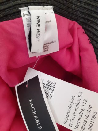 SOMBRERO DE PLAYA NINE WEST TALLA UNICA NUEVO. CON