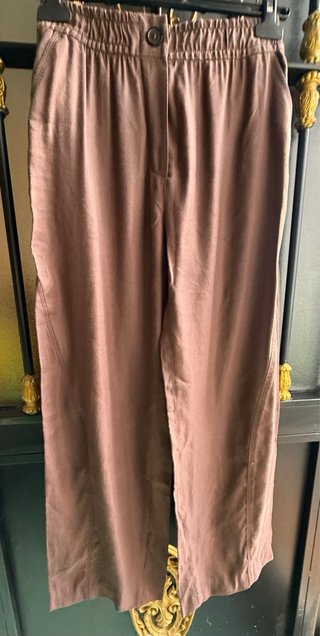 Pantalón ancho mujer Zara lino y viscosa