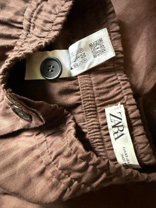 Pantalón ancho mujer Zara lino y viscosa