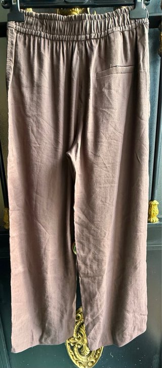 Pantalón ancho mujer Zara lino y viscosa