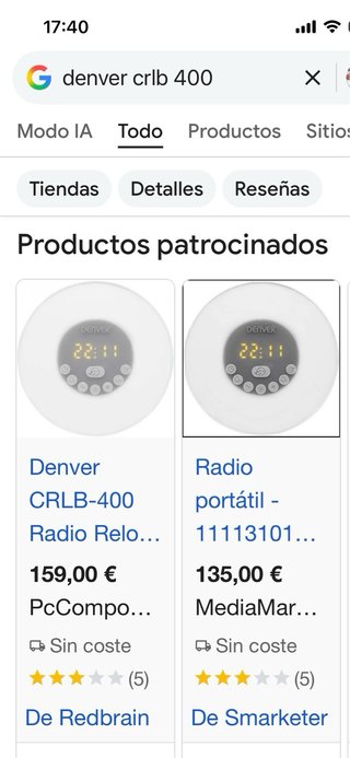 Denver CRLB-400 Radio Despertador Bluetooth
