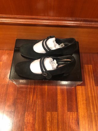 Zapatos Mari Jane ante negro 37 tacón ante