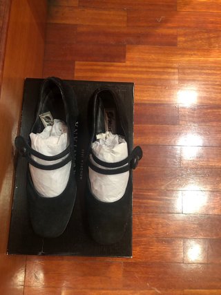 Zapatos Mari Jane ante negro 37 tacón ante