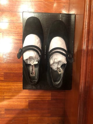 Zapatos Mari Jane ante negro 37 tacón ante