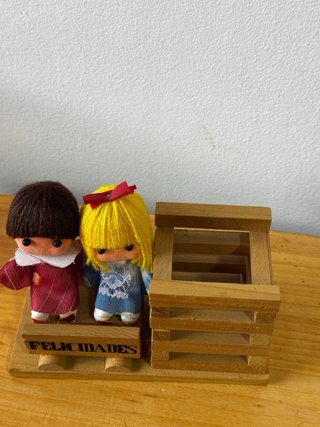Portamatite vintage anni '80 con bambole