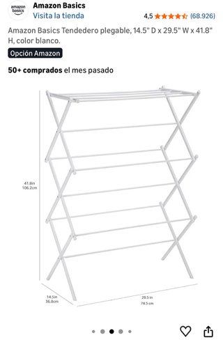 Tendedero Plegable Amazon Basics Blanco