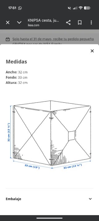 4 Cestas KNIPSA IKEA, junco marino