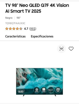 TV Samsung Neo QLED 98 4K Vision AI