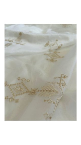 Tessuto Organza di Viscosa Ricamata