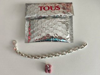 Pulsera Tous Osito Rosa Plata