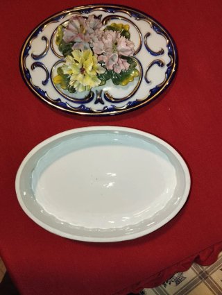 Portagioie Capodimonte Vintage Fiori Porcellana