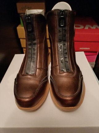 Botas color cobre, cremallera frontal, HISPANITAS.