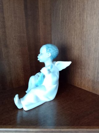 Figura Lladró Porcelana Ángel Músico