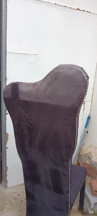 Silla de Diseño Terciopelo Negro/Morado