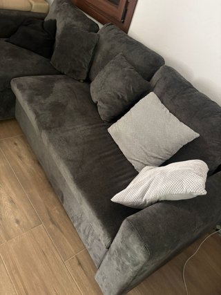 Sofá modular gris y negro
