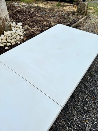 Mesa Plegable Terraza Blanca y Gris