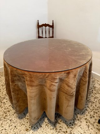 Mesa camilla redonda con 4 sillas