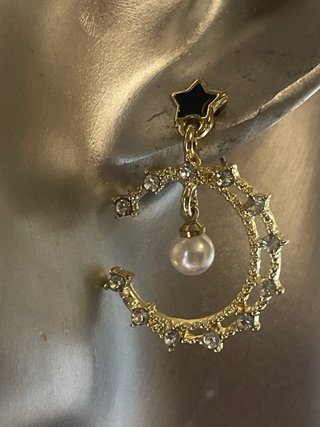 Pendientes Luna y Estrellas  piedras,perlas Nuevos