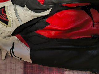 Chaqueta Alpinestars Piel Negra Roja Blanca