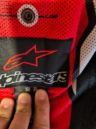 Chaqueta Alpinestars Piel Negra Roja Blanca