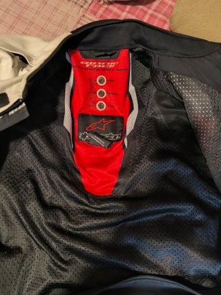Chaqueta Alpinestars Piel Negra Roja Blanca