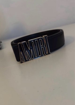 Cintura Amiri nera con fibbia oro