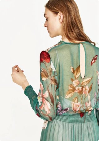 Vestido Zara gasa estampado floral