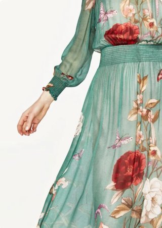 Vestido Zara gasa estampado floral