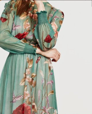 Vestido Zara gasa estampado floral