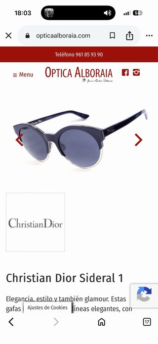 Gafas de Sol Dior Negras y Doradas