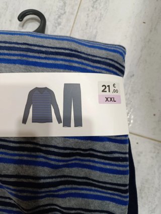 Pijama franela XXL gris