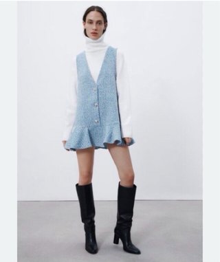 Pichi Zara Tweed Azul Talla XS